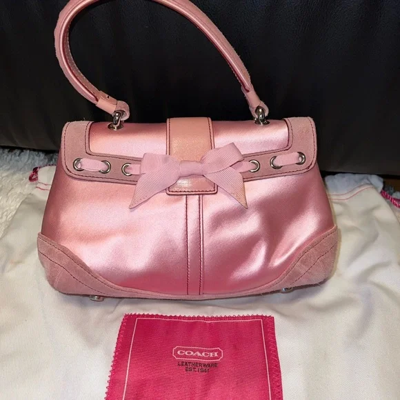 Coach Madison - 8975 Pink Satin & Suede Mini Top Handle - Limited Edition - Picture 2 of 8